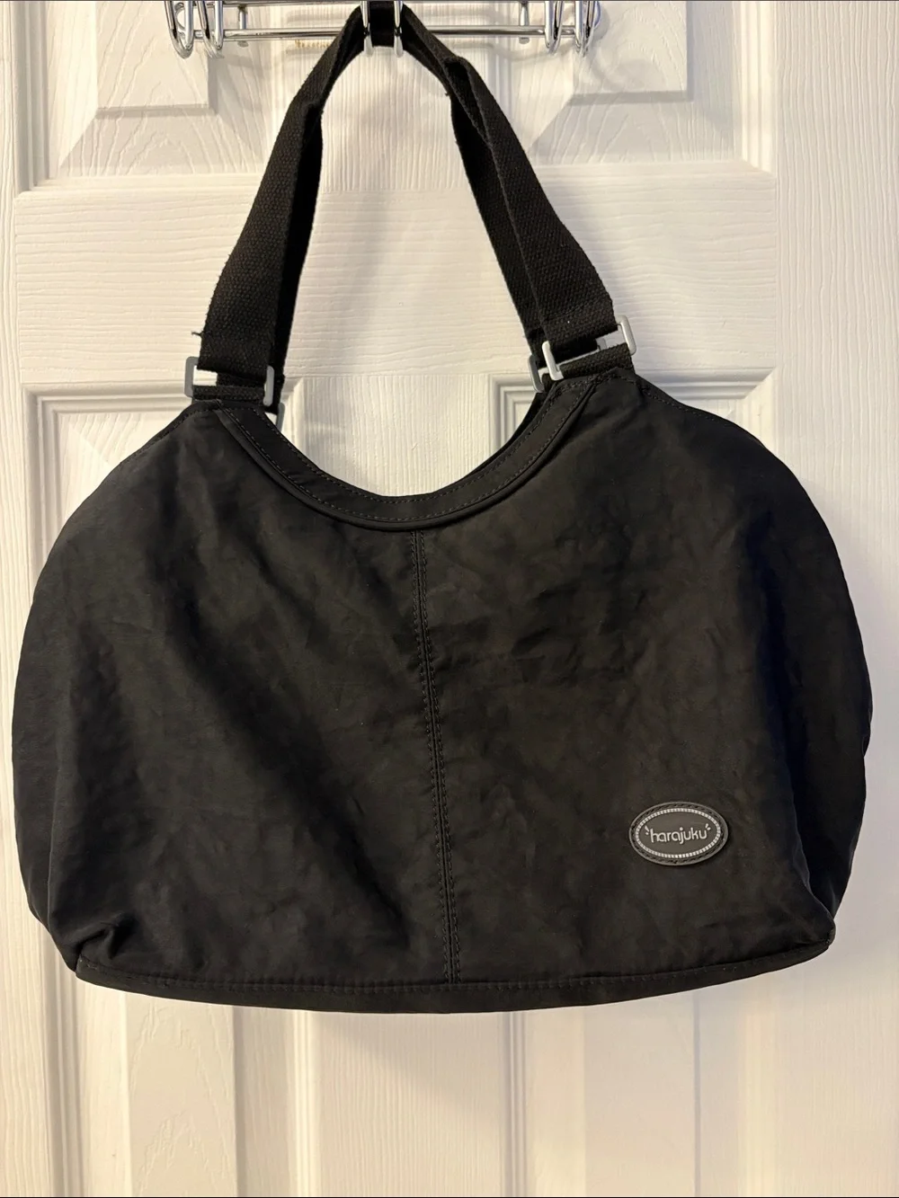 Harajuku Lovers Black Nylon shoulder Tote with Wide canvas Straps